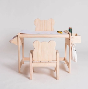 Vendita calda in legno Hight regolabile studio scrivania e sedia tavolo sedie per bambini scrivania assunto per camera da letto scuola all'aperto - Product Image 2