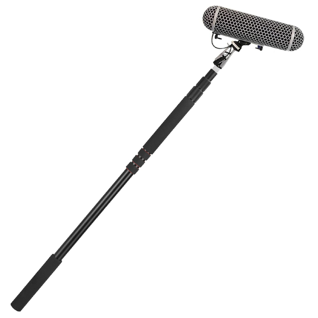 Aluminium 3 Section Telescopic Microphone Boom Arm for Recording 2520mm Max Height 3kg Load Capacity