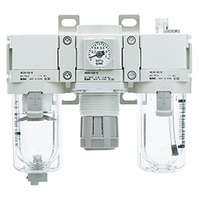 Ensemble filtre/régulateur/lubrificateur pour manomètre intégré AC20-F02-D, interface 1/4 1 Mpa, vidange automatique, filtration 5m