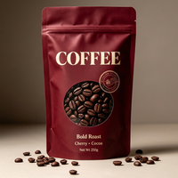 Sachets Doypack Personnalisés pour Café et Sucre avec Valve et Fermeture Zip, Anti-humidité, en PE, Tailles 100g-1kg, MOQ 100 unités