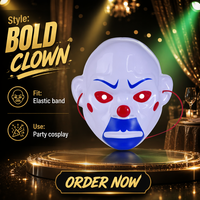 Masque de fête amusant en PVC biodégradable avec motif personnalisé pour le poisson d'avril, la remise des diplômes, Halloween