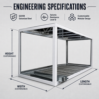 Structure en acier durable pour maison conteneur, module ADU, mini-maison modulaire préfabriquée en kit, mobile, pour extérieur, école, centre commercial