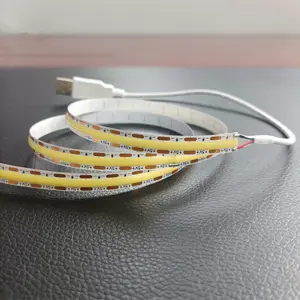 רצועת led 5 v cob רצועת אור 8mm 480led 1cm גזיר usb תאורה אחורית ip65 עמיד למים 5 v cob led הרצועה עם סוללה