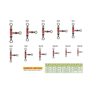 <span class=keywords><strong>Baril</strong></span> pivotant <span class=keywords><strong>baril</strong></span> <span class=keywords><strong>Triple</strong></span> émerillons Style C matériel de pêche émerillons de pêche accessoire de pêche - Product Image 4