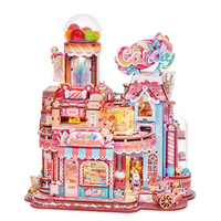 Tonecheer Vente en gros Kit de modèle de transmission motorisé DIY en bois, puzzle 3D Atelier de confiserie, avec fonctions musicales et lumineuses
