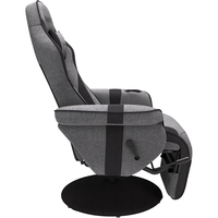Fauteuil inclinable moderne haut de gamme en tissu, idéal pour le bureau ou le gaming, avec appui-tête inclinable et porte-gobelet intégré