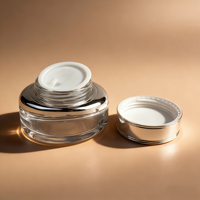 Set Botol Kosmetik Kaca Desain Unik 40ml 100ml 120ml Botol Lotion 50g Jar Krim Botol Perawatan Kulit Mewah