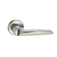 Poignée de porte moderne en alliage de zinc, ronde, avec rosette noire, pour usage intérieur dans les hôtels, appartements, bureaux et bâtiments commerciaux