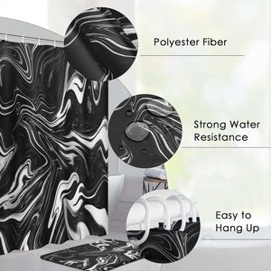 Cortina de Ducha de Poliéster con Diseño de Calabaza, Esqueleto y Fantasma de Halloween, Impresión Digital, Impermeable, Personalizada, Venta al Por Mayor - Product Image 5
