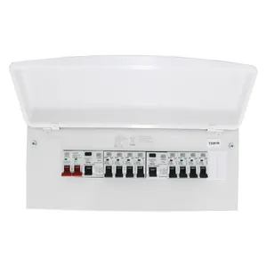 MK SENTRY Economic 16 WAY MCU WITH 100A SWITCH & SURGE 2X 100A 30mA RCD A 8X MCB metal consumer unit