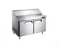 Table de préparation de salades à double porte commerciale, réfrigérateur, équipement de réfrigération pour supermarché, armoire congélateur