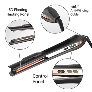 Plancha de pelo con panel de calentamiento flotante 3D profesional, placa flotante de calentamiento rápido, plancha plana, plancha de pelo de vapor - Product Image 4