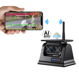 Caméra de recul solaire AHD 1080P IP68 magnétique WiFi pour voiture, caméra de vision avant/arrière sans fil 100+M pour camion, camping-car, fourgonnette, bus, application iOS Android - Product Image 1