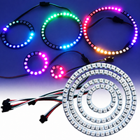 Lampu Cincin LED RGB WS2812 5V, Lampu Cincin Mata Malaikat LED RGB Pintar WS2812B 5V, Lampu Lingkaran Warna-Warni yang Dapat Diatur untuk Dekorasi Mobil