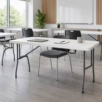 Table pliante en HDPE de 6 pieds, robuste, portable, en plastique, pliable, vente en gros pour les mariages et les événements