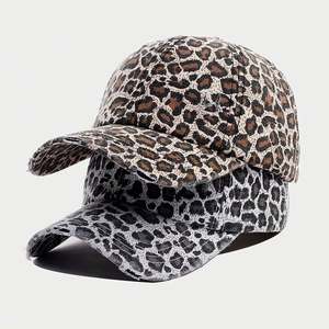 Gorras de Béisbol Deportivas de Algodón Lavado con Diseño de Leopardo Camuflado, Estilo Desgastado, de 6 Paneles, Tipo Dad Hat, Venta al por Mayor desde China - Product Image 3