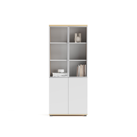 Armoire de rangement de fichiers en bois, classique et moderne, avec cadre en aluminium, finition mélamine élégante pour le bureau, l'école et l'atelier.