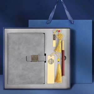 Vente en gros Cahier d'entreprise en cuir Cahier de luxe avec logo personnalisé pour coffrets Cadeaux Boîte cadeau promotionnelle avec stylo/ - Product Image 4