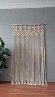 Vietnam Boho buatan tangan aksesoris katun dekorasi latar belakang besar permadani gantung Macrame tirai pintu