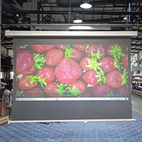 Écran de projection électrique à tension d'onglet de cinéma à domicile Telon de 72 à 150 pouces, écran de projection rétractable à montage automatique au plafond