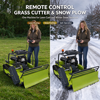 Tondeuse à fléaux industrielle tout-terrain télécommandée robuste pour la coupe de l'herbe sur les pentes montagneuses avec pelle à neige