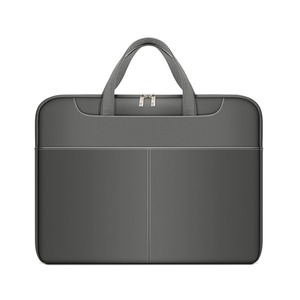 Sac à ordinateur portable en toile imperméable, mallette de travail portable, fermeture éclair souple, unisexe, loisirs, mallette en cuir fibre de carbone pour hommes - Product Image 4