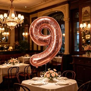 Party Love Balloon Number 9 Rose Gold 80cm Party Decoration for indoor and outdoor party decorations - Product Image 3