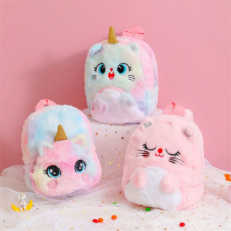 Unicorn Cartoon Kids Backpacks Wholesale Soft Plush Bags School Girls Unicorn Backpack Bag For Girls