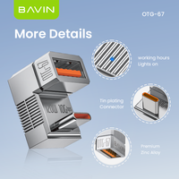 BAVIN OTG67 120W 10Gbps Tipe c untuk USB 3.1 Adapter kartu konverter ke Micro Android V8 Tpc Adapter Otg