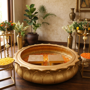 Nuevo Diseño de Urli de FRP en Forma de Pétalo de Loto Dorado Tradicional, Decoración para Bodas en Interiores/Exteriores, Accesorio para la Ceremonia Haldi, Tamaño Personalizado - Product Image 3