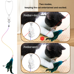 2 Trong 1 Tương Tác Mèo Đồ Chơi <span class=keywords><strong>LED</strong></span> Ánh Sáng Treo Wand Mèo Lông Đồ Chơi Lông & Chuột Cho Chán Mèo Tập Thể Dục Mèo Tease Stick Đồ Chơi - Product Image 3