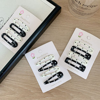 Tengxing Lot de 4 pinces à cheveux BB en métal émaillé multicolores à pois adorables de haute qualité pour franges d'enfants, faible MOQ