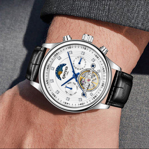 <span class=keywords><strong>Montre</strong></span> mécanique automatique à tourbillon tendance en acier inoxydable avec cadran à aiguilles ajourées, <span class=keywords><strong>montre</strong></span> de luxe unisexe personnalisée - Product Image 2