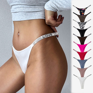 Slip Donna <span class=keywords><strong>VS</strong></span>, Perizoma Sexy, Tanga Traspirante con Strass, Mutandine Senza Cuciture 0728 - Product Image 1