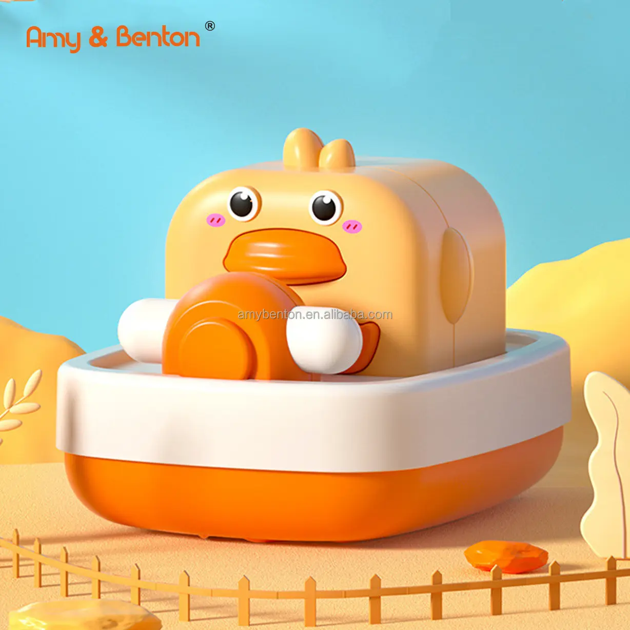 Bebek banyo oyuncakları rüzgar Up küvet yürümeye başlayan oyuncaklar karikatür ördek rüzgar Up su banyosu oyuncaklar bebekler için