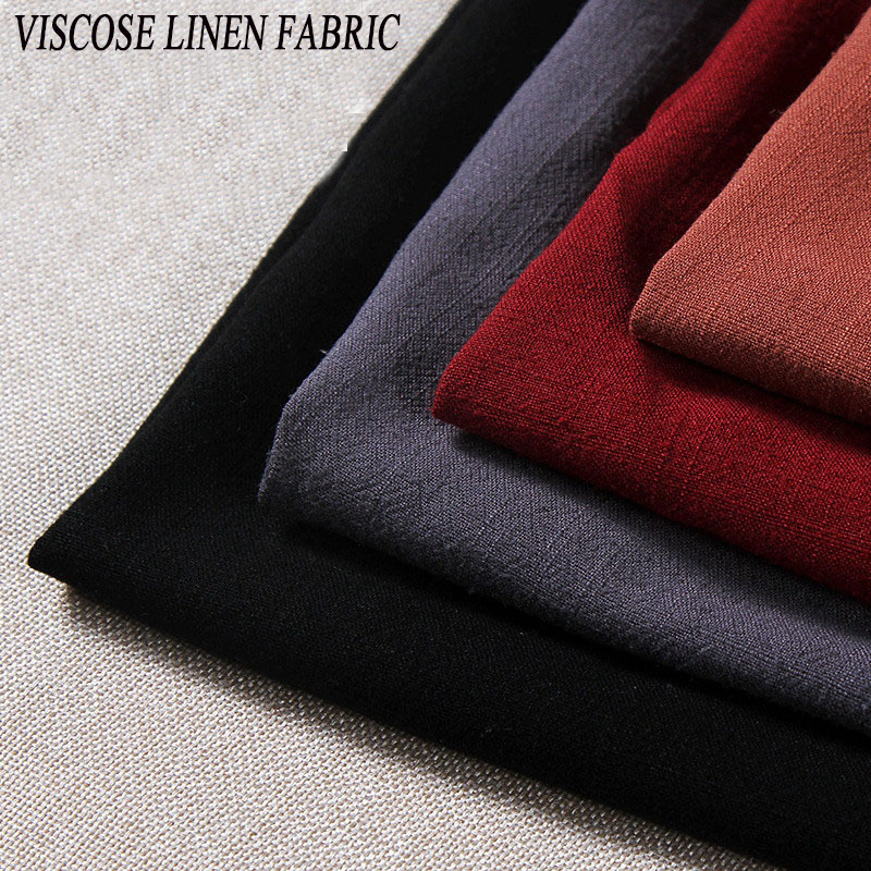 Medium Weight Viscose Linen Rayon Fabric 15% Linen 85% Rayon Plain Dyed Woven for Boys Women