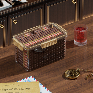 Zhanggong xách tay độ ẩm không đổi hộp xì gà Vàng kín công suất lớn giữ xì gà - Product Image 3