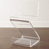 Chaise de mariage et de réception de luxe moderne, écologique, en acrylique transparent, en forme de Z
