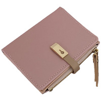 Dompet Wanita Kulit PU Motif Leci Warna Solid Gaya Korea 2023 Grosir Lintas Negara Clutch Cardholder Resleting Koin