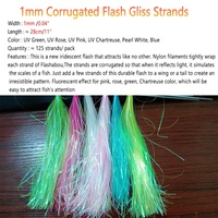 1mm breite UV-Wellpappe Flash Gliss Strands Glow Flash Lametta simuliert Fischs chuppen zum Binden von Minnow Streamer Salzwasser fliegen