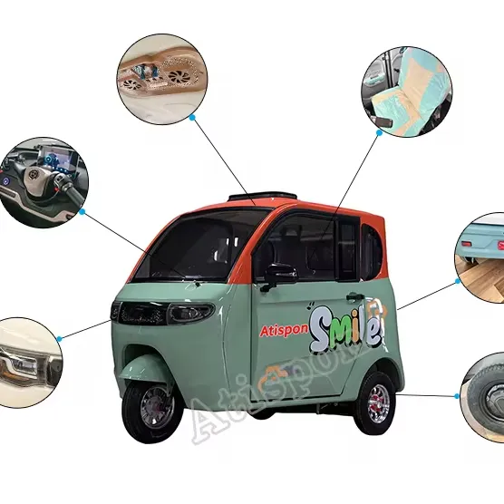 Carro Triciclo Trimoto Elétrico para passageiros, auto-riquixá elétrico seguro e de venda quente na China
