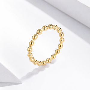 Gold Plated Ball Bead <b>Ring</b> Classic <b>Plain</b> Band Unisex Daily Wear Fashion Jewelry - Product Image 1