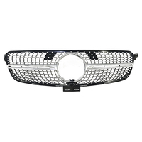 Rejilla Frontal de Radiador Estilo Diamante para Mercedes Benz Clase GLE W166 2016-2019 Negro/Plateado