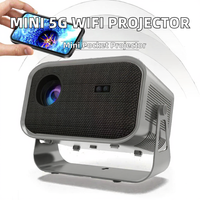 Mini Proyector Eléctrico Focus 5G WiFi BT 720P Android 13 Smartphone 4K 260 ANSI Lúmenes LCD LED Auto Keystone HIFI Estéreo para el Hogar