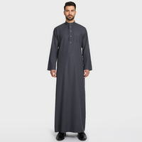 Robe musulmane islamique décontractée de luxe en coton de haute qualité respirante Dubaï Jubbah Arabie Saoudite Marocaine Thobe pour hommes