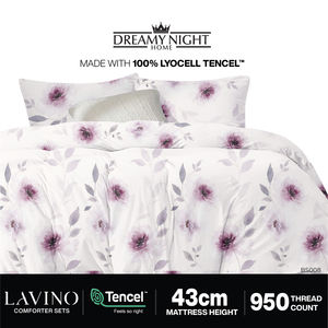 Lavino เซตผ้าคลุมเตียงขนาดคิงไซส์5ชิ้นแบบพรีเมียม | 950TC สำหรับเตียงไลโอเซลล์พร้อมกระเป๋าลึก43ซม. | นุ่มและเป็นมิตรกับสิ่งแวดล้อม - Product Image 4