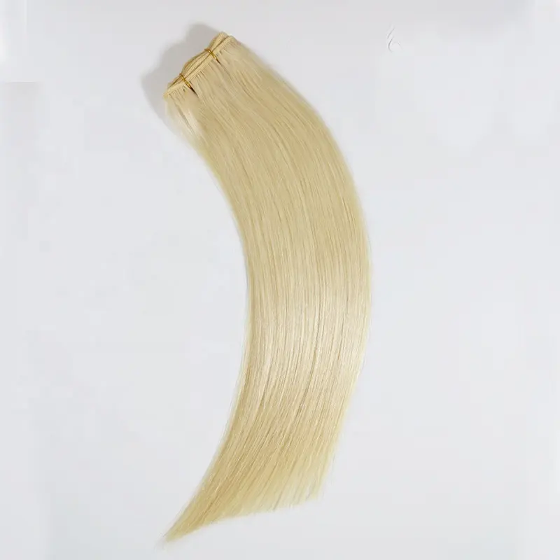 Juancheng Factory Supply #60 Platinum Blonde Hair Weave Coser en extensiones de cabello humano Máquina Doble trama