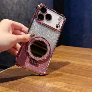 Per <span class=keywords><strong>iPhone</strong></span> 17 <span class=keywords><strong>Pro</strong></span> <span class=keywords><strong>Max</strong></span> Glitter custodia a specchio magnetica 17 Air 16 <span class=keywords><strong>Pro</strong></span> <span class=keywords><strong>Max</strong></span> 15 14 12 12 <span class=keywords><strong>Pro</strong></span> Bling <span class=keywords><strong>Cover</strong></span> posteriore antiurto con supporto - Product Image 5