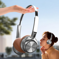 Casque Bluetooth supra-auriculaire style vintage, suppression du bruit ENC, en métal, idéal pour les sports de plein air et le bureau