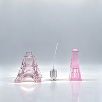 Flacon de parfum compact vintage, anti-fuite, réutilisable, flacon de parfum Tour Eiffel, rose translucide, flacon vide emballé